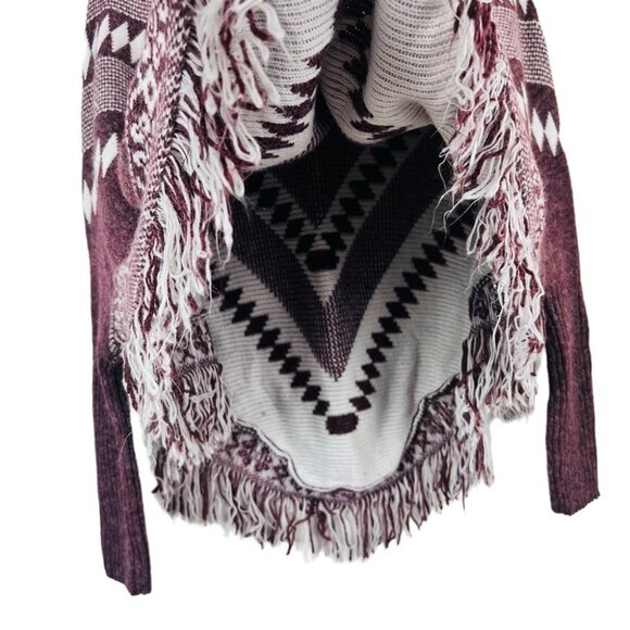 Revamped Pink V-Neck Wool Blend  Knit Sweater Poncho Women Size Large - Picture 9 of 14